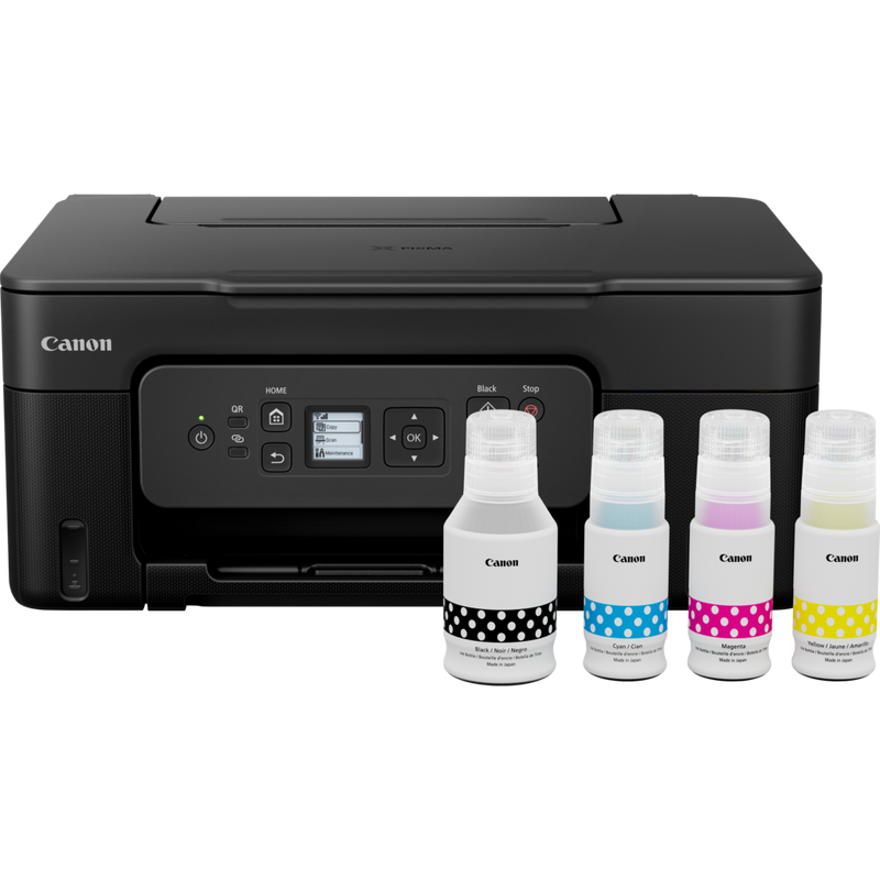Canon PIXMA G3480 3-in-1 Refillable MegaTank Inkjet Printer Product with 4 ink bottles