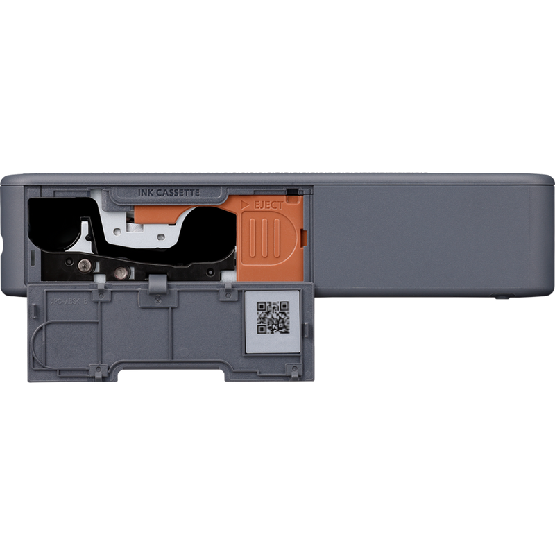 Kannettava ja langaton Canon SELPHY SQUARE QX10 -värivalokuvatulostin, tummanharmaa Tuote Näkymä avattuna