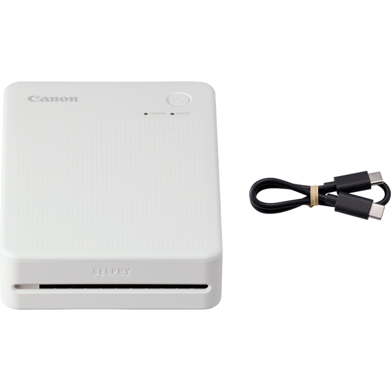 Canon SELPHY QX20 Portable Colour Photo Wireless Printer, Sand White Product Product with USB cable