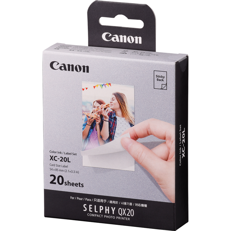 Canon XC-20L Ink/Paper Set, 54 x 85 mm, 20 Prints Product Side View