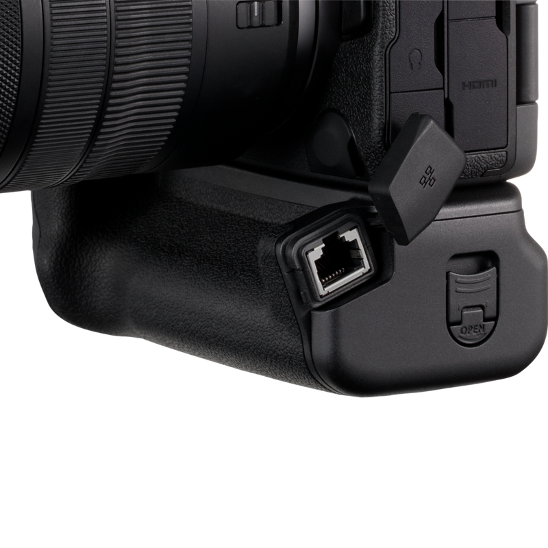Canon BG-R20EP-batterihandgrepp Produkt Vy underifrån med port synlig