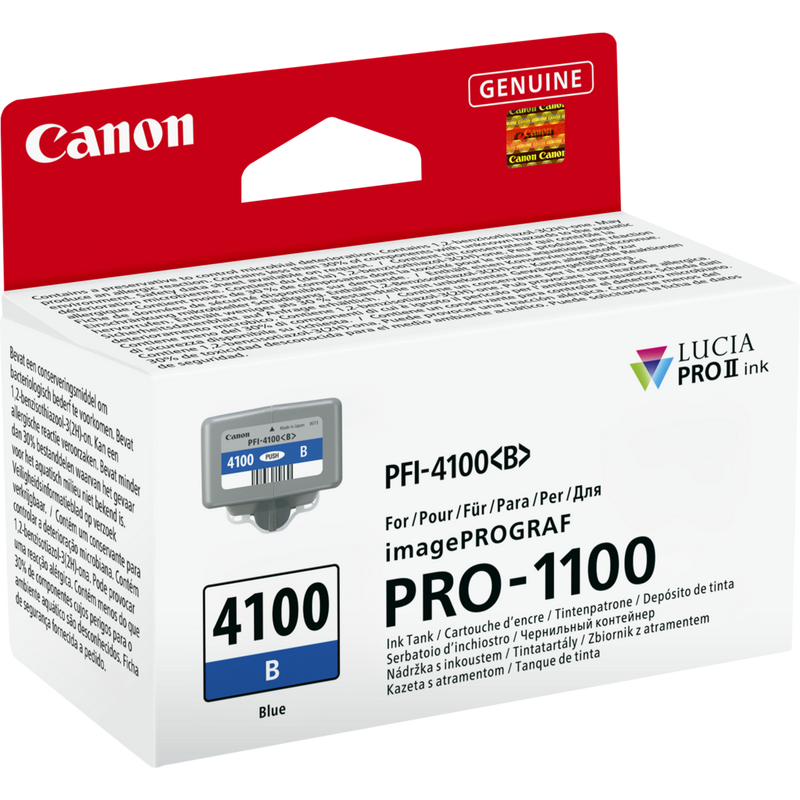 Canon PFI-4100B Producto Vista frontal diagonal del paquete