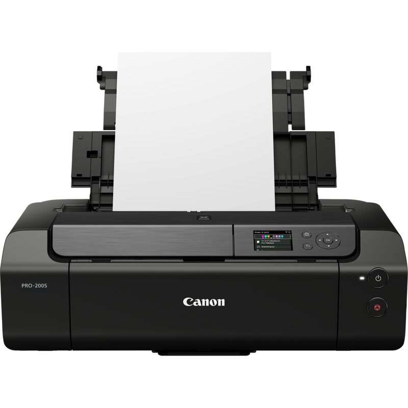 Canon PIXMA PRO-200S A3 Plus Colour Photo Wireless Printer Product Front View With Paper Support
