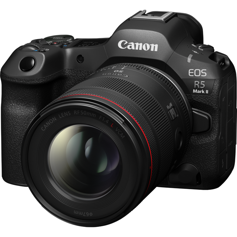 Canon RF 50mm F1.4L VCM Lens Product Lens attached to camera