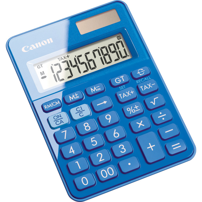 Canon LS-100KB Calculator – Blue Product Left Slant View