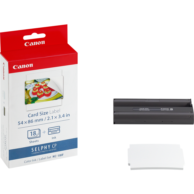 

Canon KC-18IF Colour Ink + 54 x 86 mm Sticker Paper Set, 18 Sheets