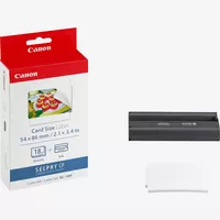 Canon KC-18IF Farbtinte + 54 x 86 mm Sticker-Papier, 18 Blatt Produkt Ansicht von links mit Produkten