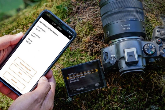 Canon EOS R6 Mark II - Firmware updates via Canon Camera Connect App