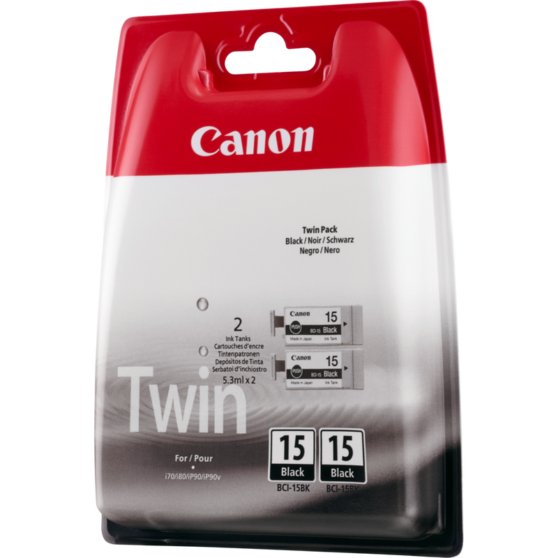 Canon BCI-15BK Black Ink Cartridge (Twin Pack) Product Right View