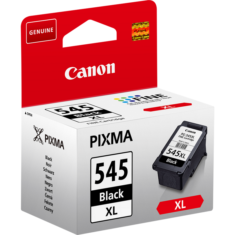 Canon PG-545XL High Yield Black Ink Cartridge Produkt Sett fra venstre