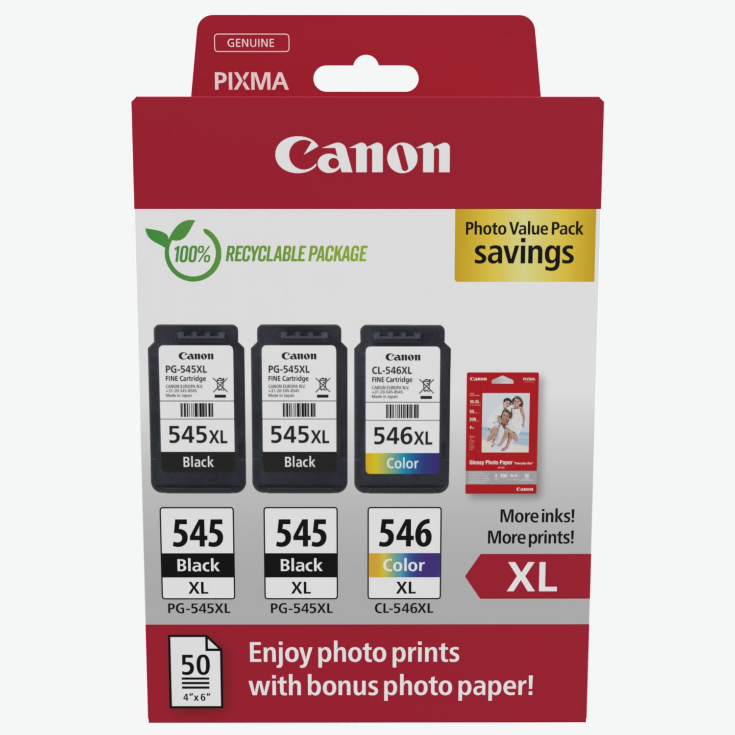 Multipack de cartouches d'encre Canon PG-545/CL-546 BK/C/M/Y dans Fin de  Série — Boutique Canon Suisse