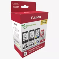 Canon PG-545XL x2/CL-546XL High Yield Ink Cartridge + Photo Paper Value Pack Product Package angled view
