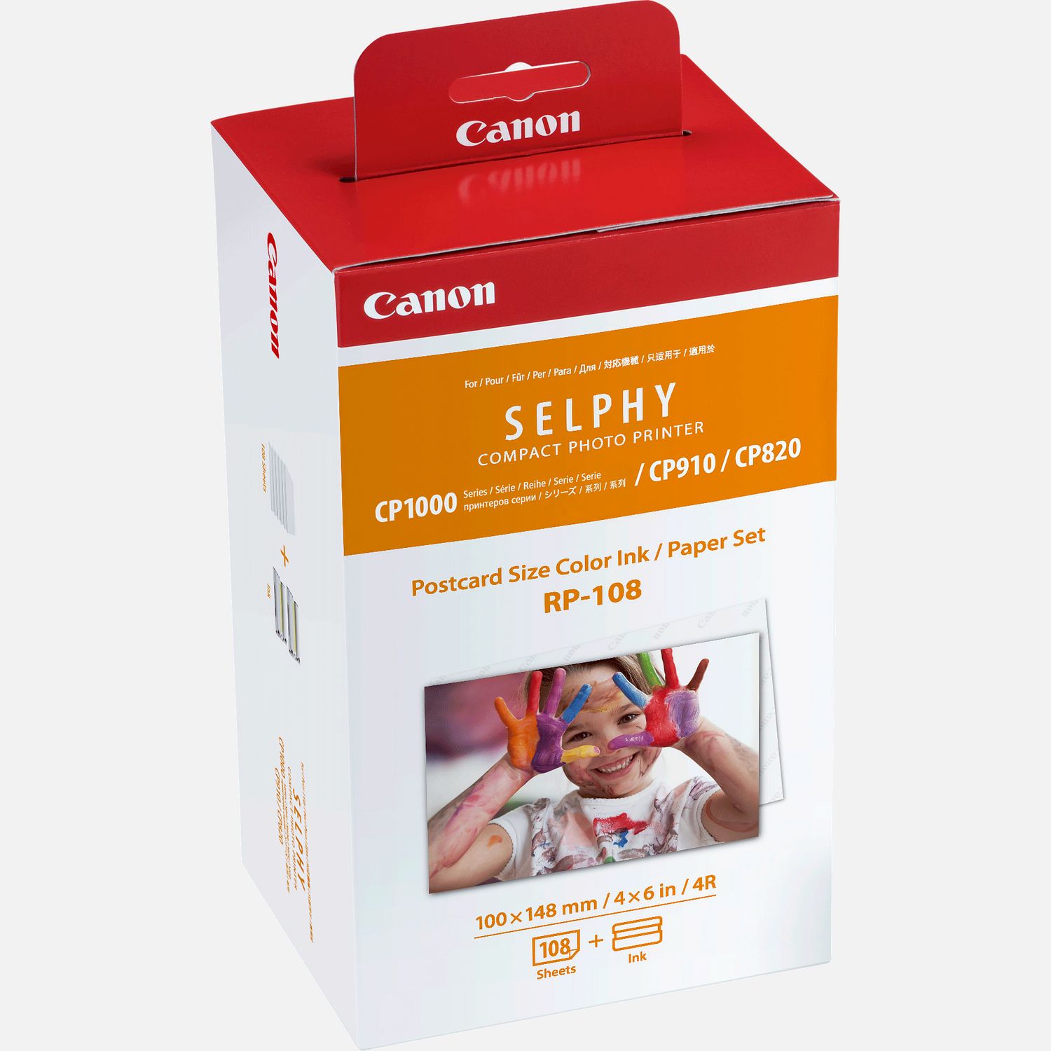 Jeu d'encre couleur et de papier au format 100 x 148 mm Canon RP-108, 108 feuilles