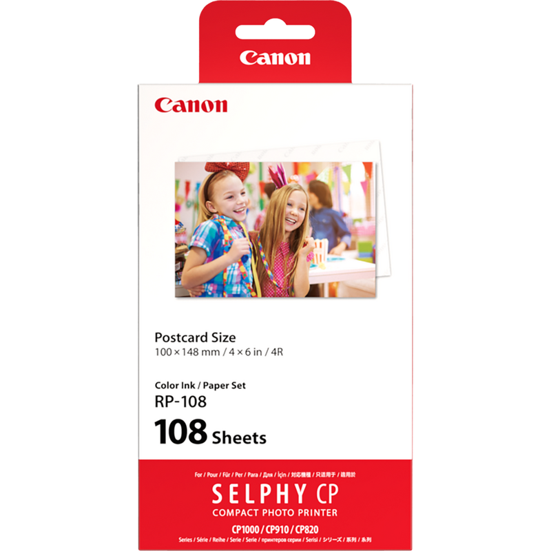 Canon RP-108 Colour Ink + 100 x 148 mm Paper Set, 108 Sheets Product Left View