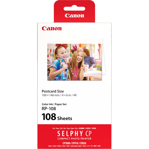 Canon RP-108 Colour Ink + 100 x 148 mm Paper Set, 108 Sheets
