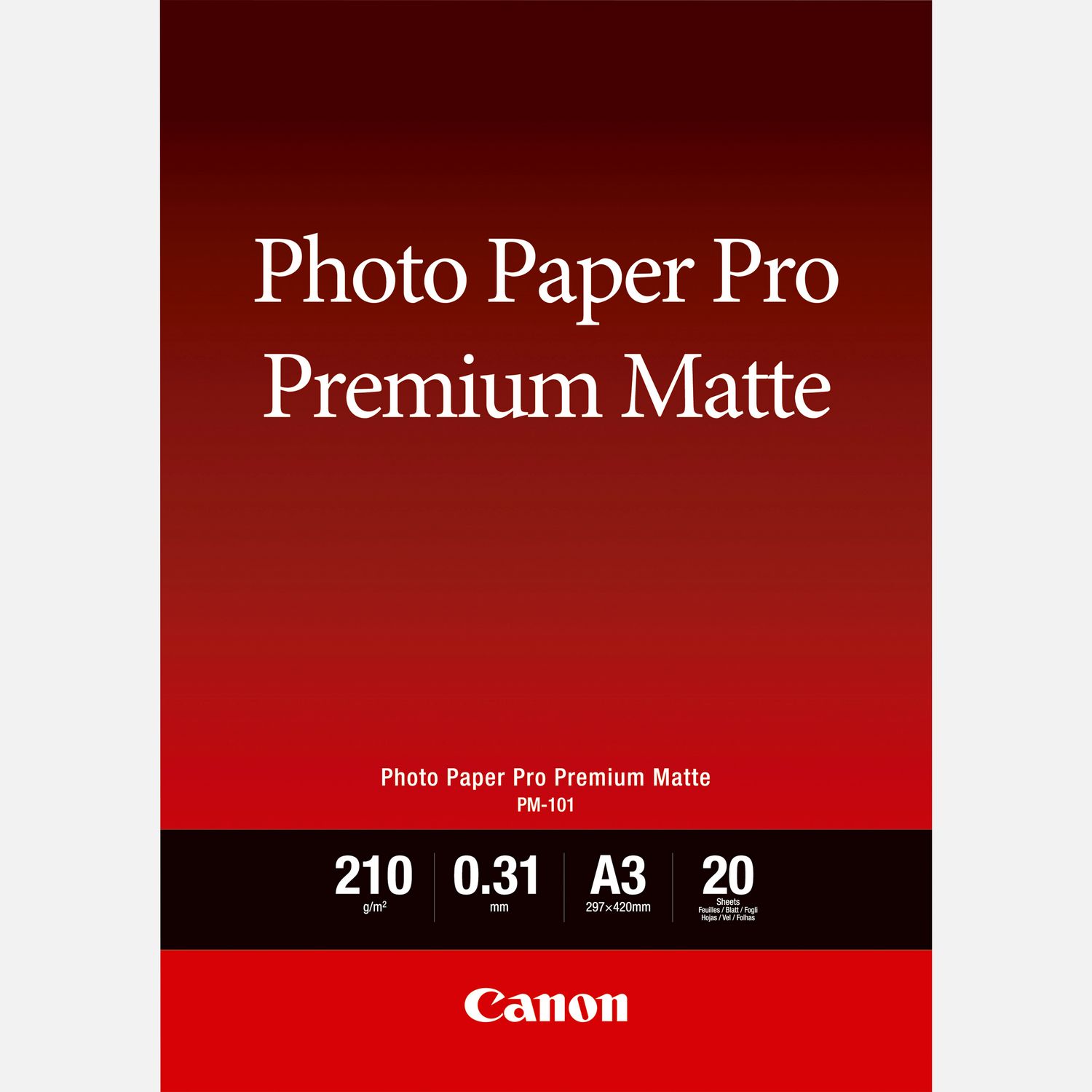 Papier photo A3 Premium Mat Canon PM-101 - 20 feuilles