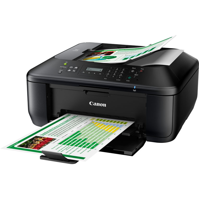 Canon PIXMA MX475 Product Front Slant View With Paper Tray Out