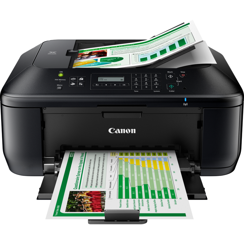 Canon PIXMA MX475 Product Front View With Paper Tray Out