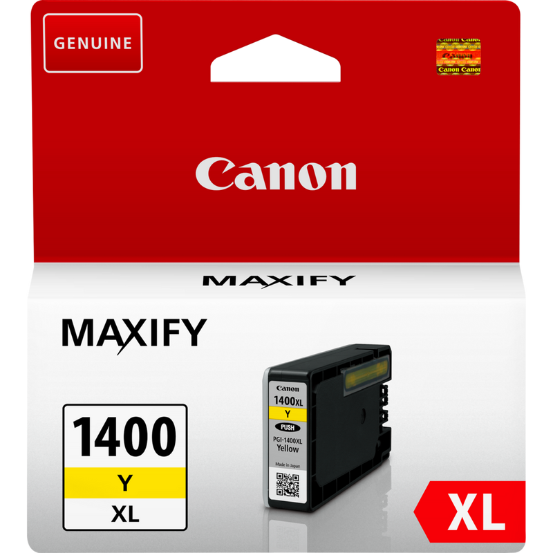 Canon PGI-1400XL High Yield Yellow Ink Cartridge Product Front View