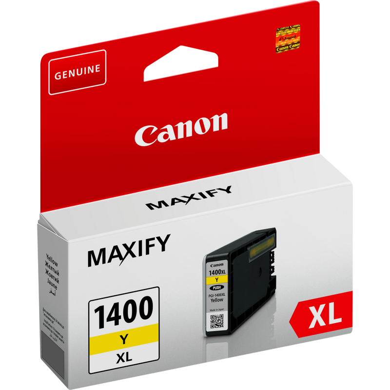 Canon PGI-1400XL High Yield Yellow Ink Cartridge Product Front View