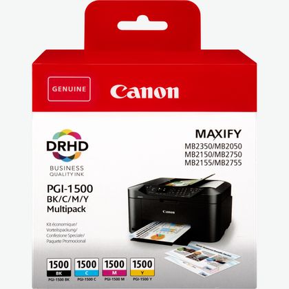 Image of Canon PGI-1500 BK/C/M/Y Ink Cartridge Multi Pack
