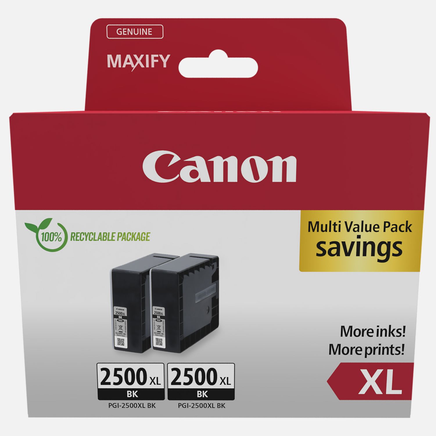 Cartouche d'encre noire à haut rendement Canon PGI-2500XL (double pack)