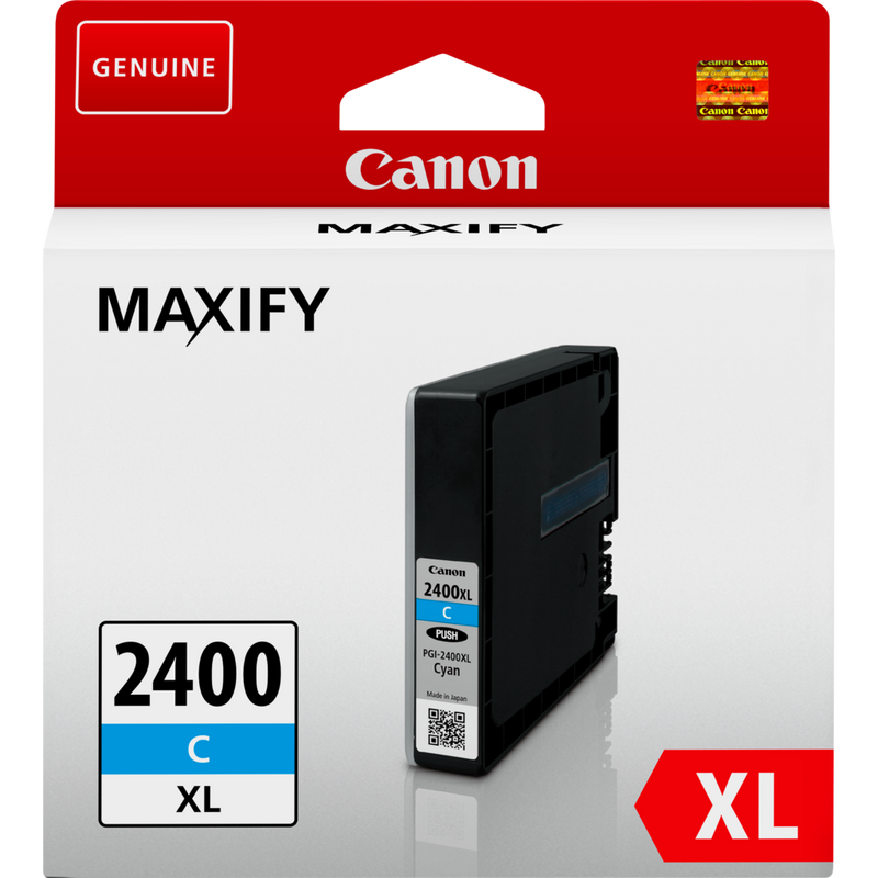 Canon PGI-2400XL High Yield Cyan Ink Cartridge Product Front View