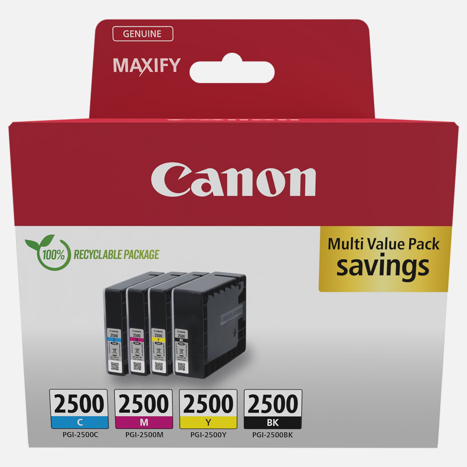 Multipack de cartouches d'encre Canon PGI-2500 BK/C/M/Y
