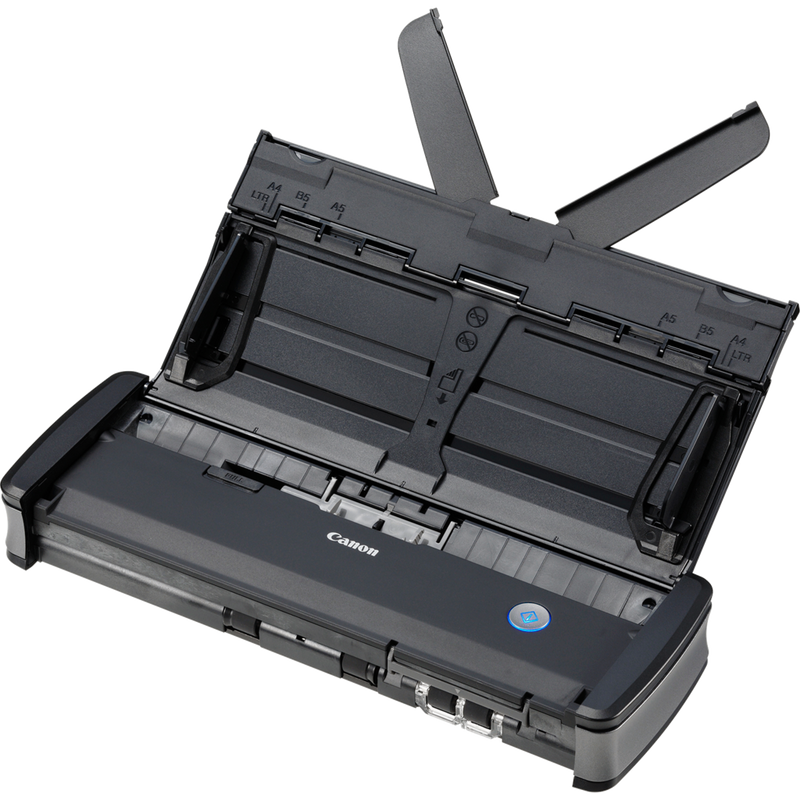 Scanner de documents portable Canon imageFORMULA P-215II Produits Vue de dessus dans le panneau ouvert