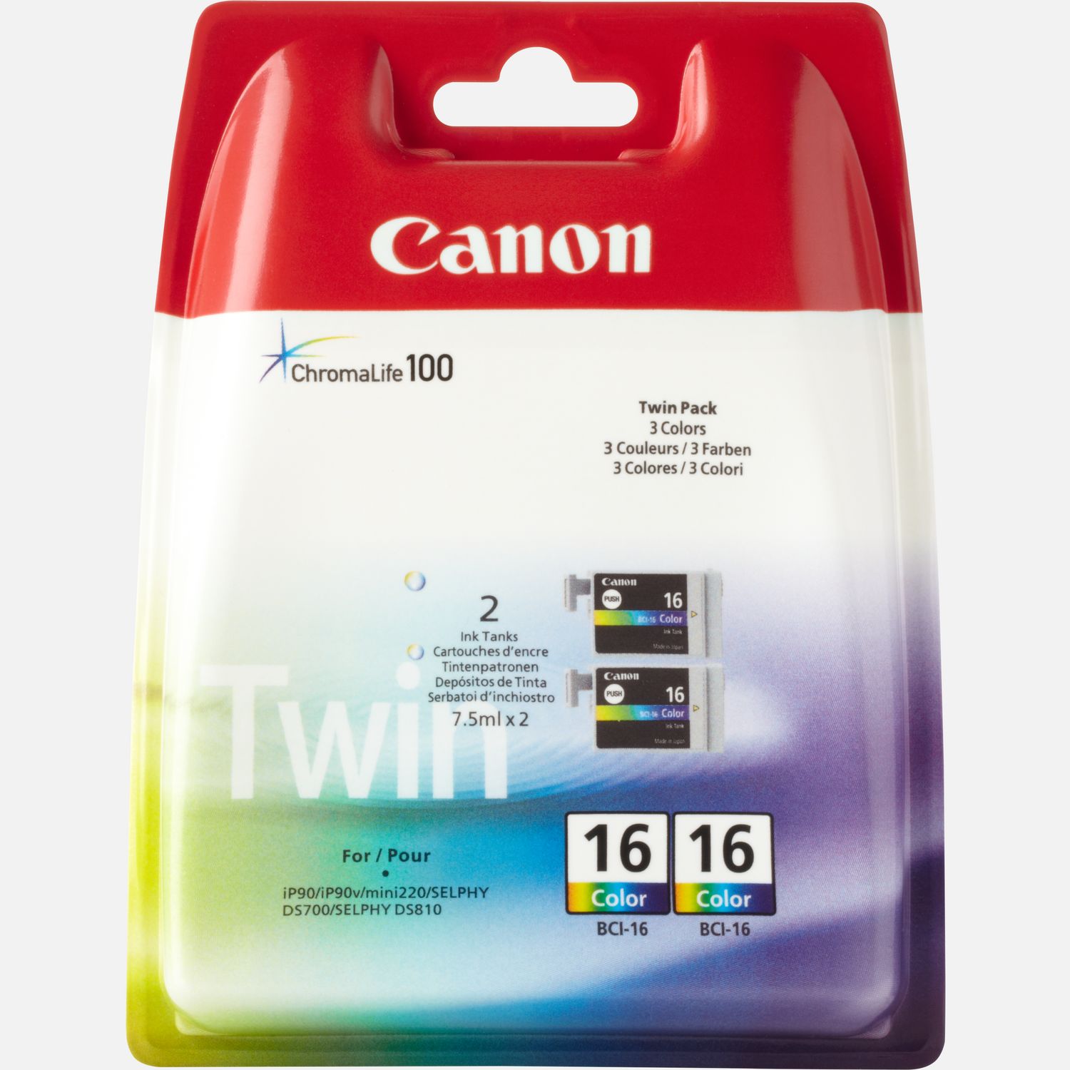 Cartouche d'encre couleur Canon BCI-16 C/M/Y (lot de deux cartouches)