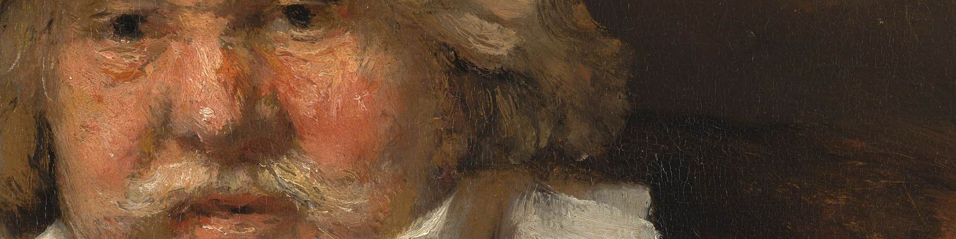 Close upon the face of Rembrandt’s Portrait of an Elderly Man (Copyright: Mauritshuis collection, The Hague)