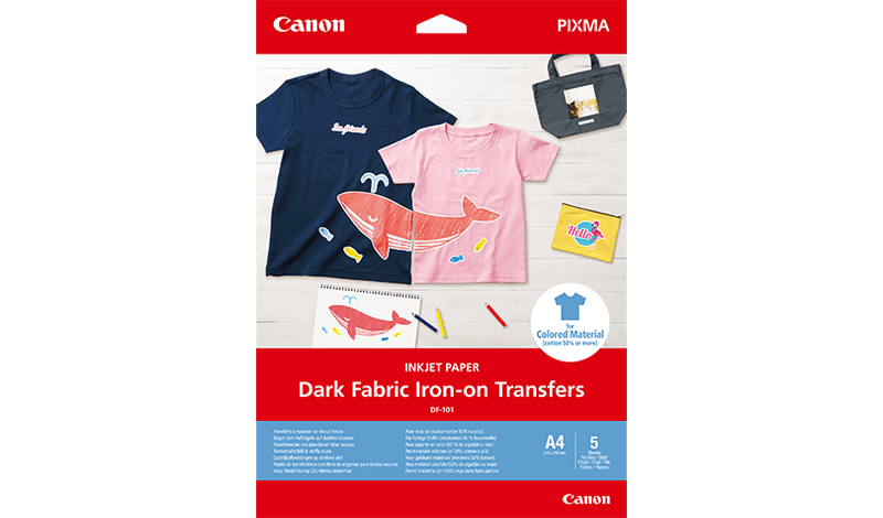 5 x A4 IRON ON T-SHIRT TRANSFER PAPER FOR DARK FABRIC - FOR INKJET