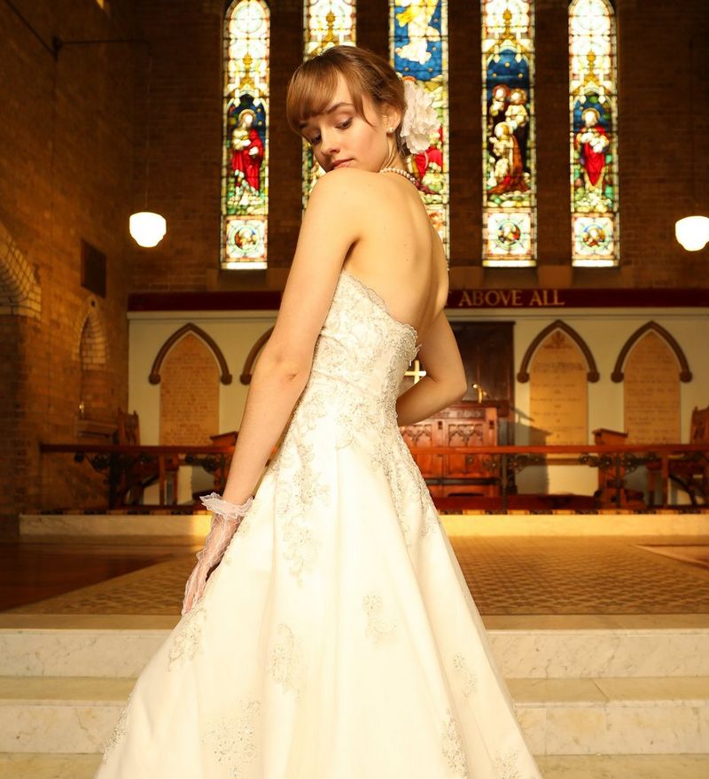 Portrait shot of a bride