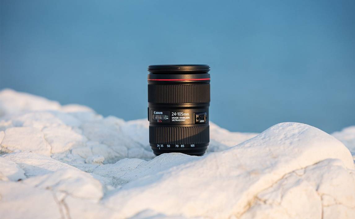 Canon EF 24-105mm f/4L IS II USM white rocks and clear skies