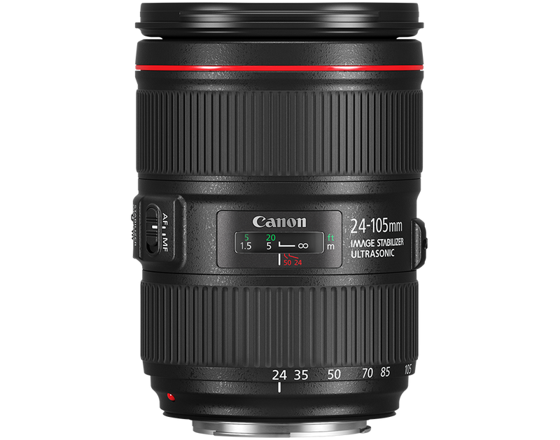 Canon EF 24-105mm f/4L IS II USM vertical side view shot