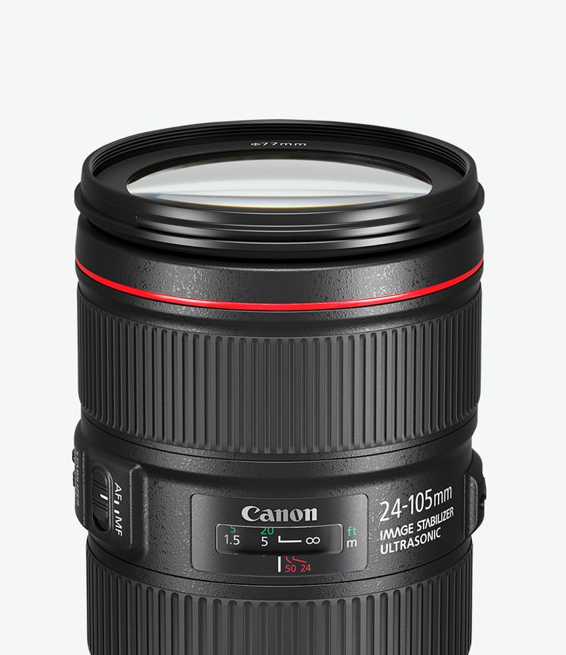 Canon EF 24-105mm f/4L is II USM Zoom Lens with 6 Graduated Color & 3 UV/CPL/ND8 Filters Kit Flash Diffusers 