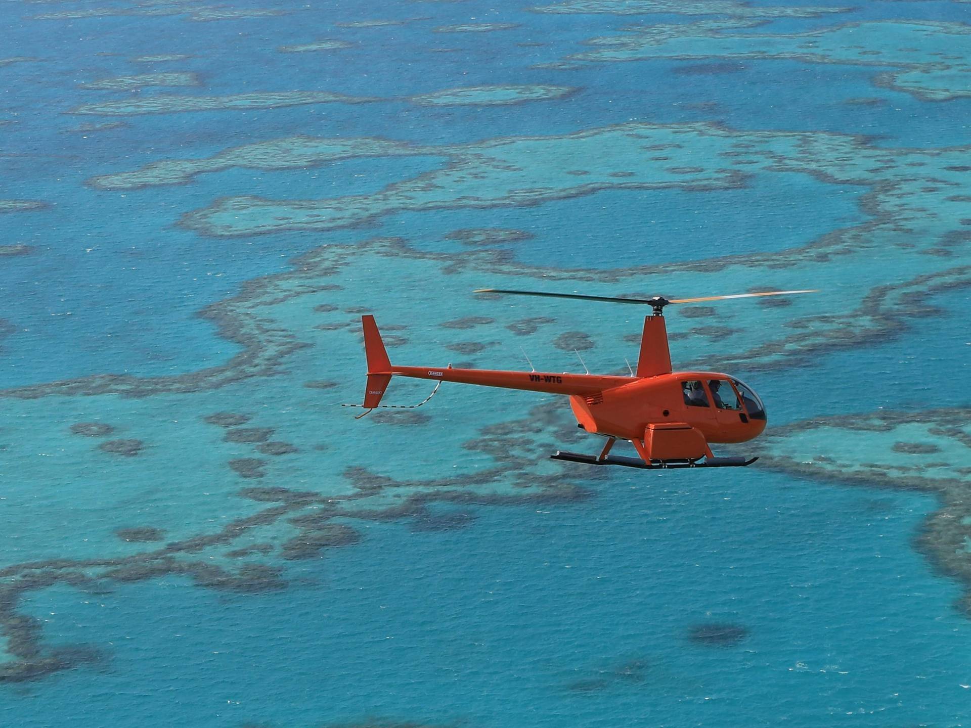 Orange helicopter