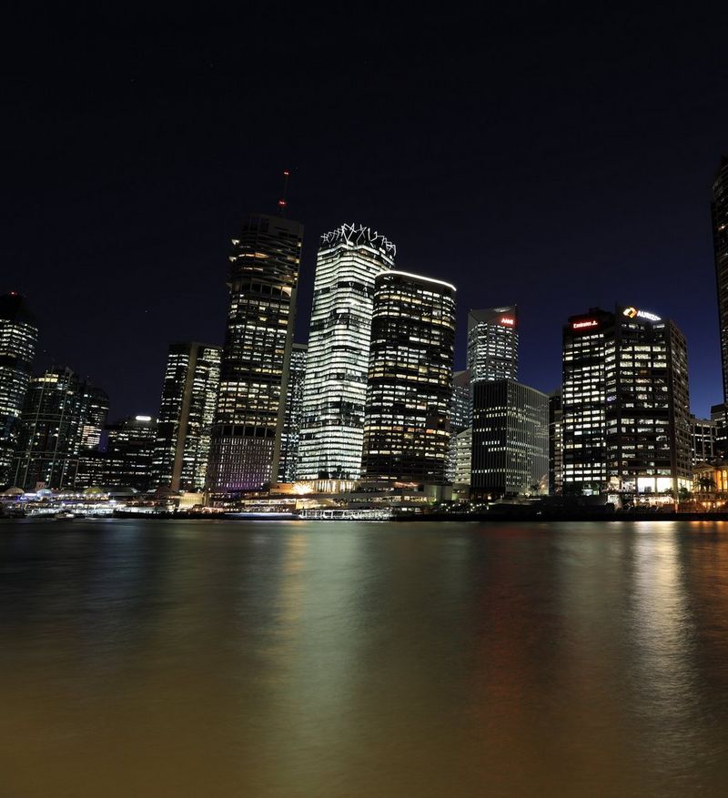 Skyscrapers at night