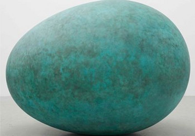 Gavin Turk’s bronze egg sculpture entitled ‘Oeuvre (Verdigris)’  