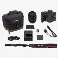 Canon EOS 1300D Black + EF-S 18-55mm III Lens + Shoulder Bag + SD Card Product What's In The Box