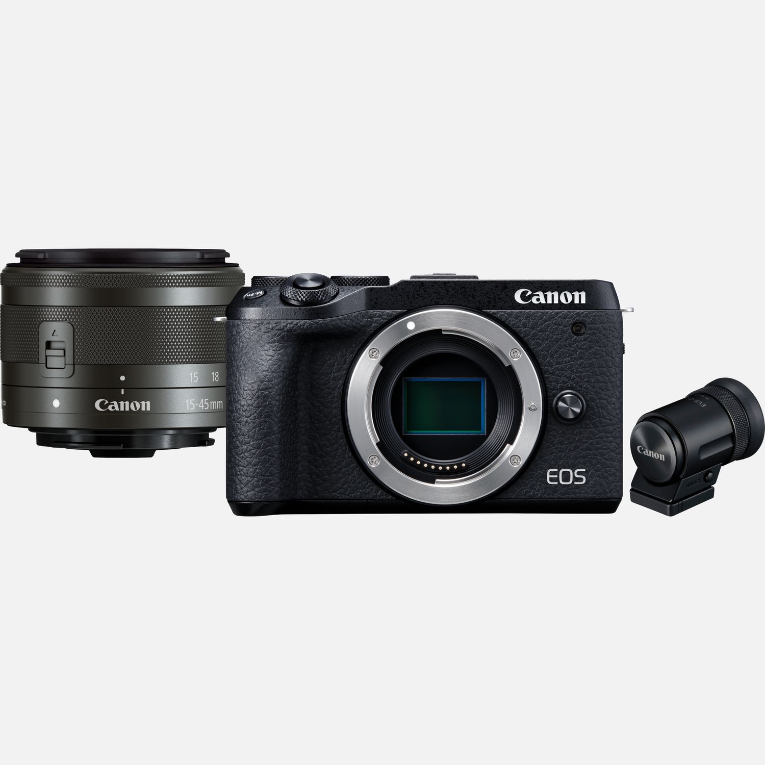 Image of Canon EOS M6 Mark II + obiettivo EF-M 15-45 mm IS STM + mirino elettronico