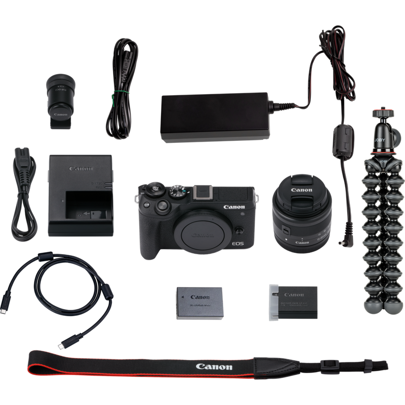 Canon EOS M6 Mark II Interchangeable Lens Video Conferencing Kit Product What's in the Box
