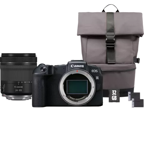 Canon EOS RP Camera + RF 24-105mm IS STM Lens + Backpack + SD card + Spare Battery