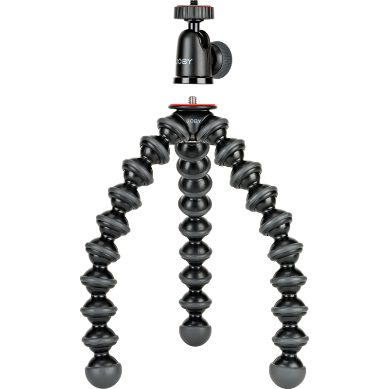 Trépied JOBY GorillaPod 1K avec kit BallHead Produits Vue avant inclinée avec la partie supérieure séparée