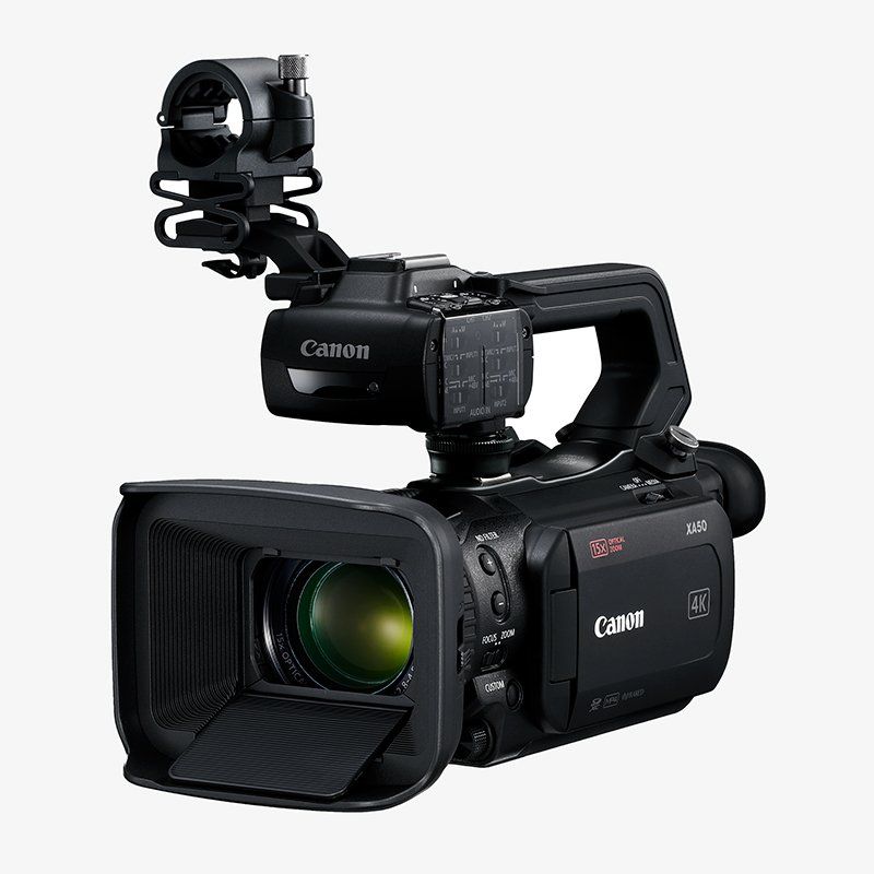 A 1.0-type CMOS sensor compact 4K camcorder with Dual Pixel CMOS AF, 15x optical zoom lens and 3G-SDI (XA55 only).