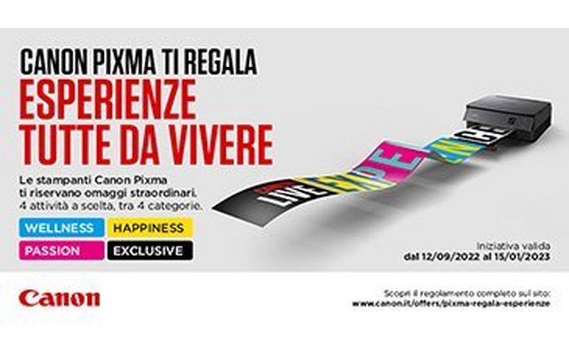 Canon PIXMA ti regala esperienze da vivere!