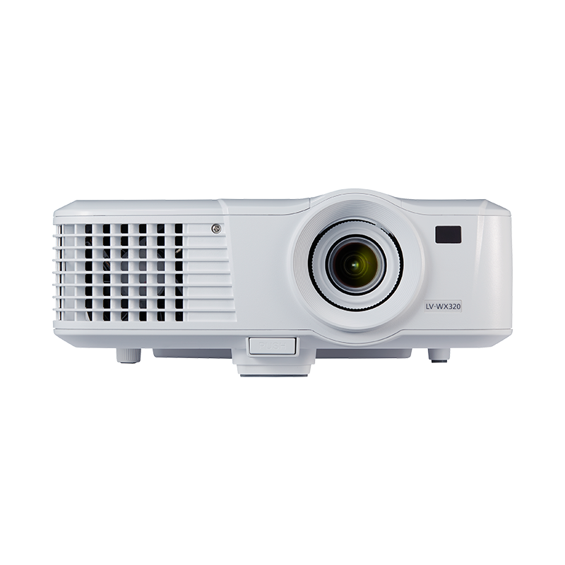 Front product shot of compact & protable projector model LV-WX320