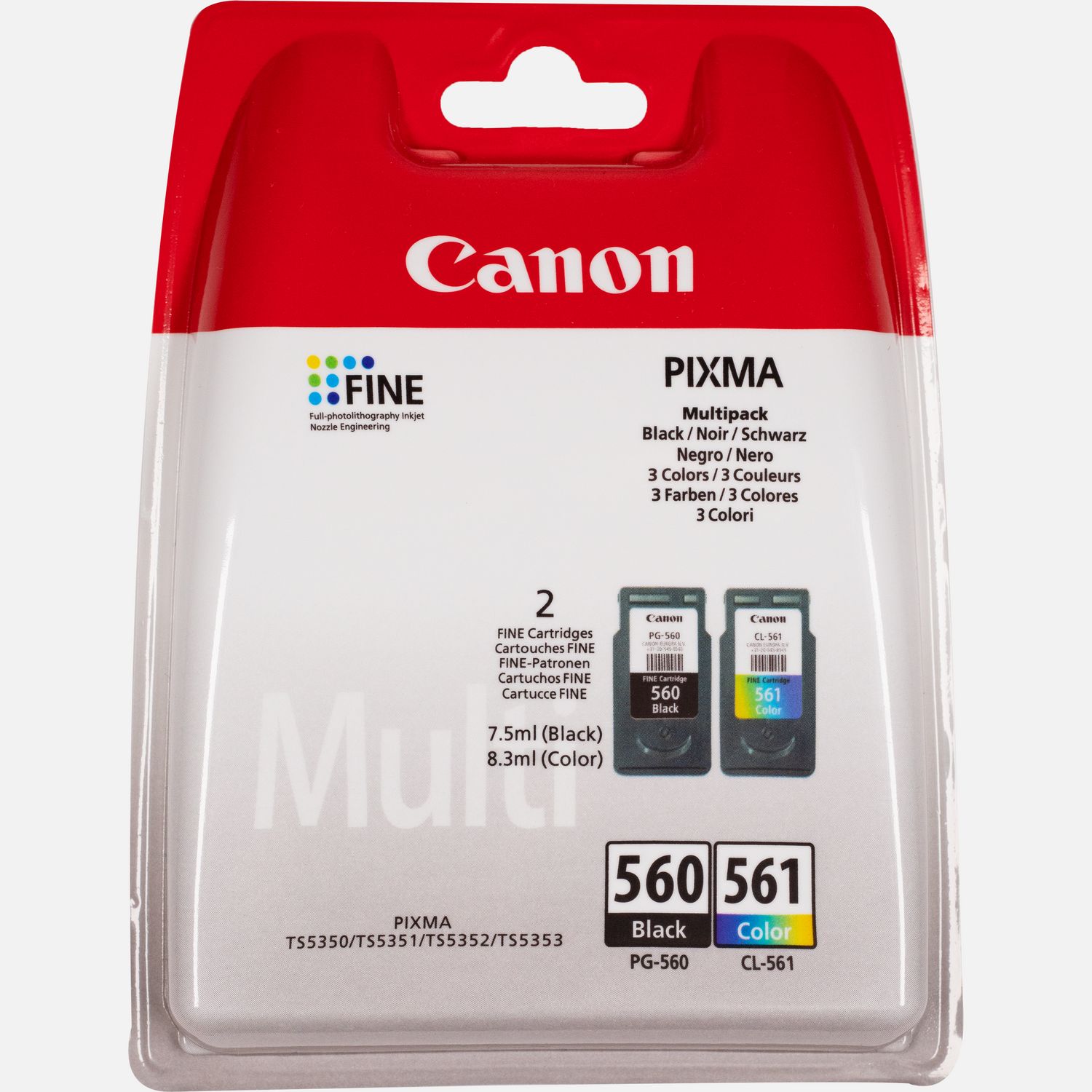 Multipack Canon de cartouches d'encre noire PG-560 et couleur CL-561 dans  Fin de Série — Boutique Canon France