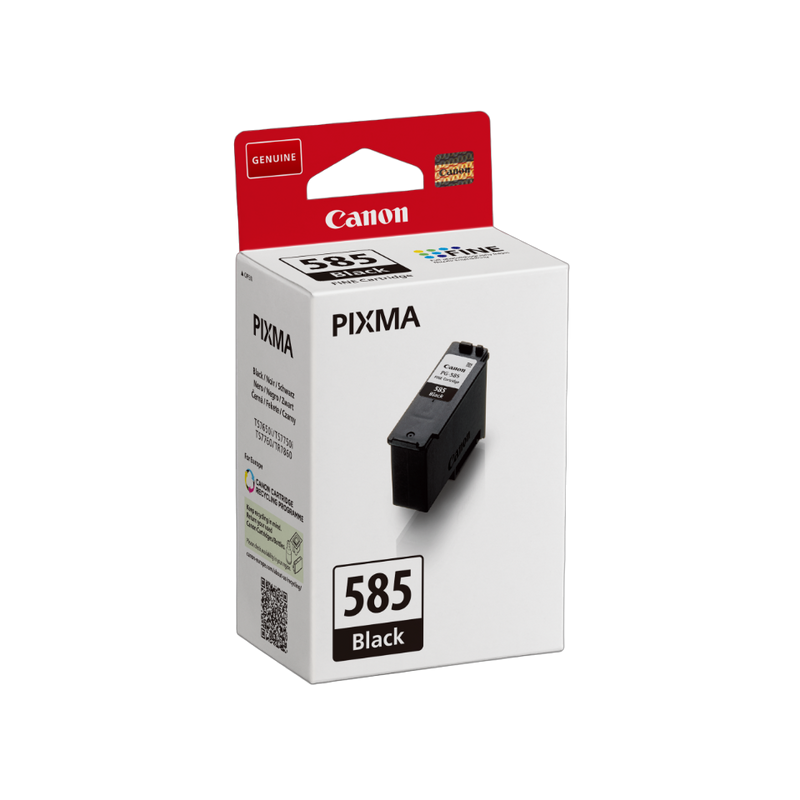 Canon PG-585 Black Ink Cartridge Product Package angled view