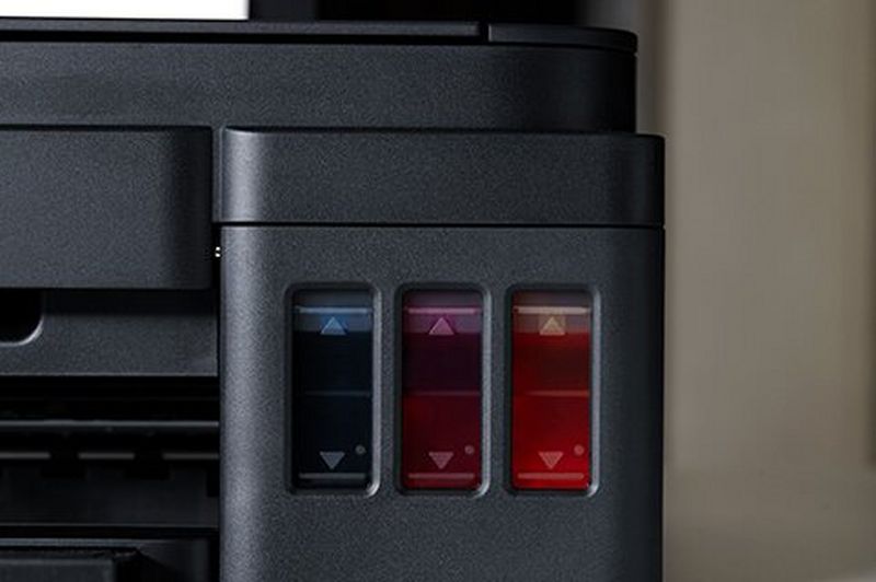 Integrated ink tanks close up product shot